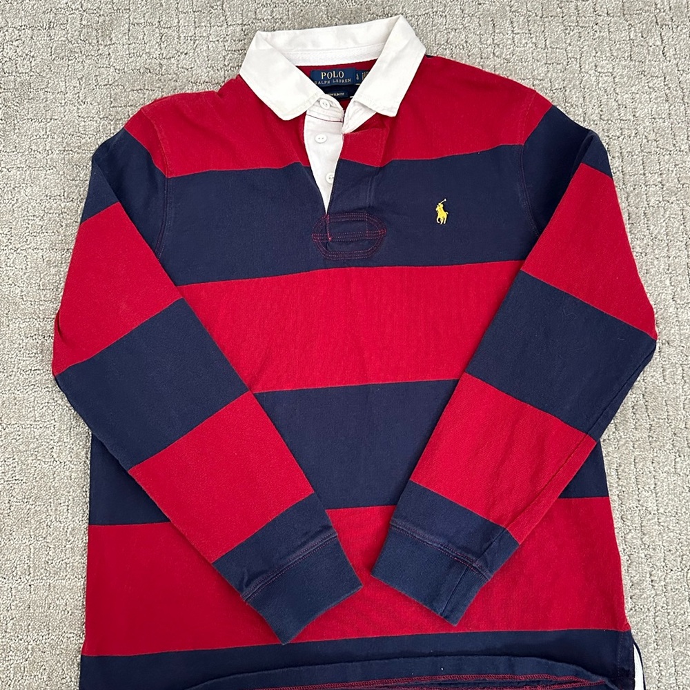 Ralph Lauren Red and Navy Rugby Shirt
